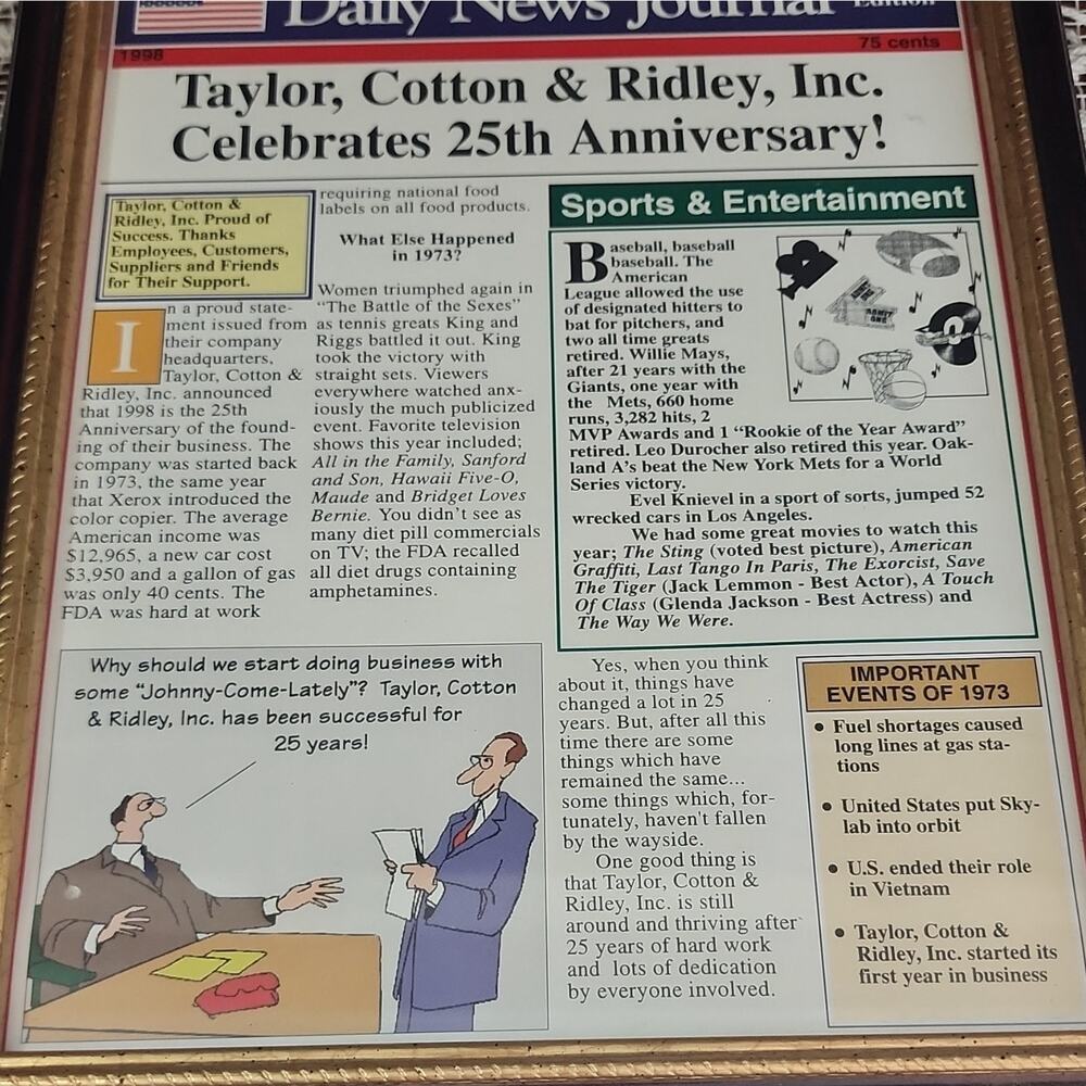 daily news journal 25th anniversary year 1998